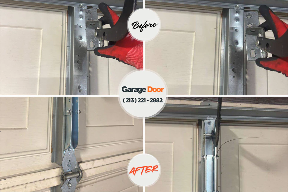 Before and after: garage door repair Taylorsville, IN